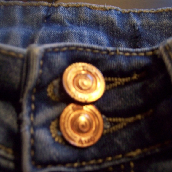 Blue Candy Skinny Jeans Denim Double Button Size 0 - Picture 2 of 8